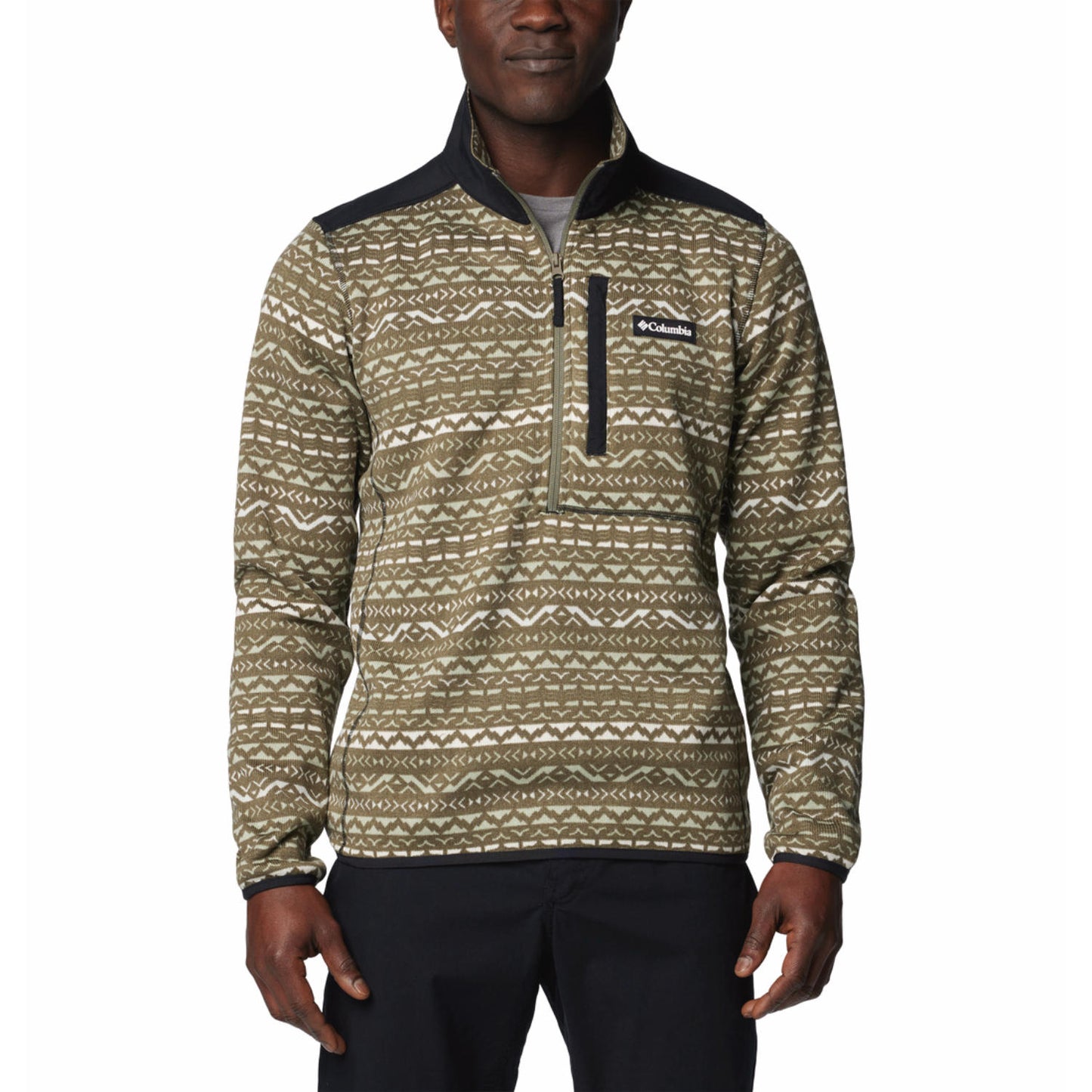 Columbia Men Green Sweater Weather Printed II Fleece