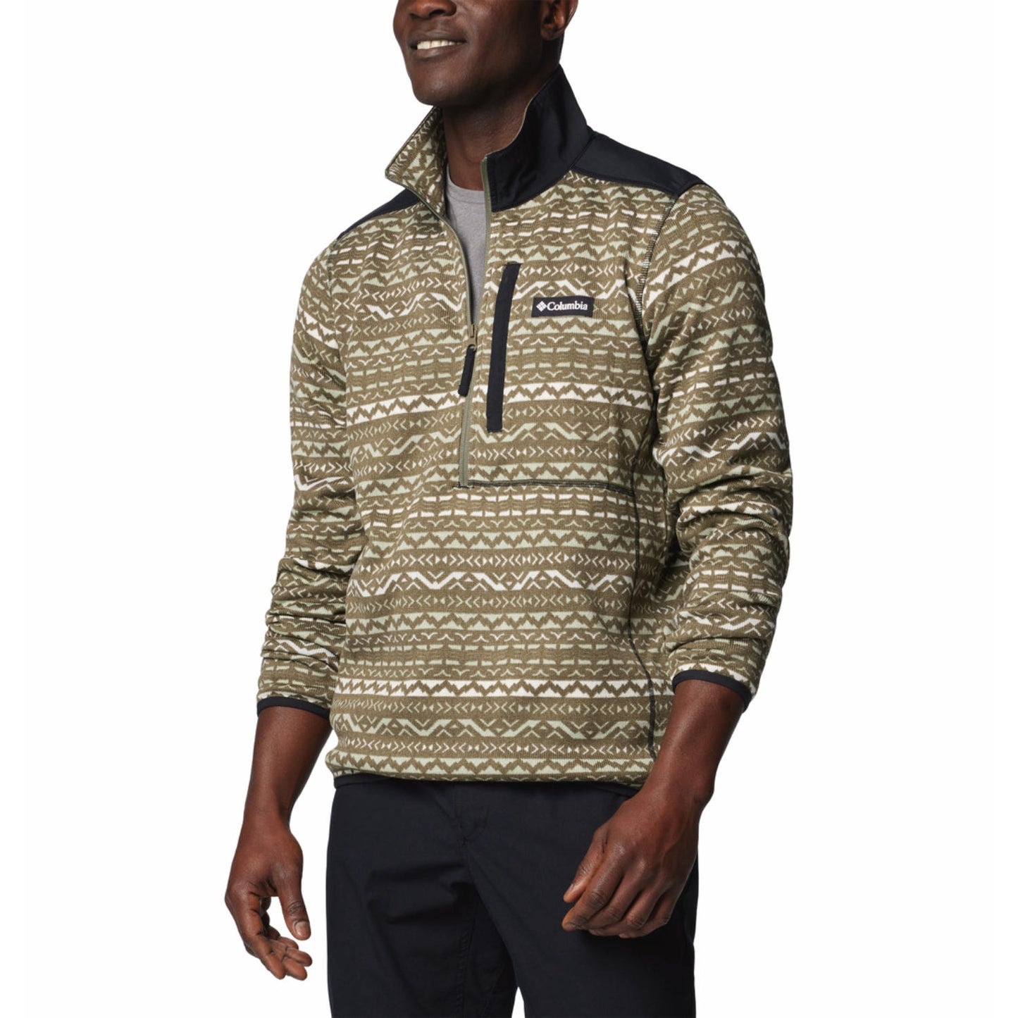 Columbia Men Green Sweater Weather Printed II Fleece