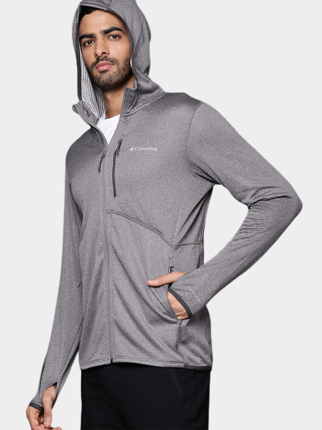 Columbia Men Grey Park View Fleece Full Zip Hoodie