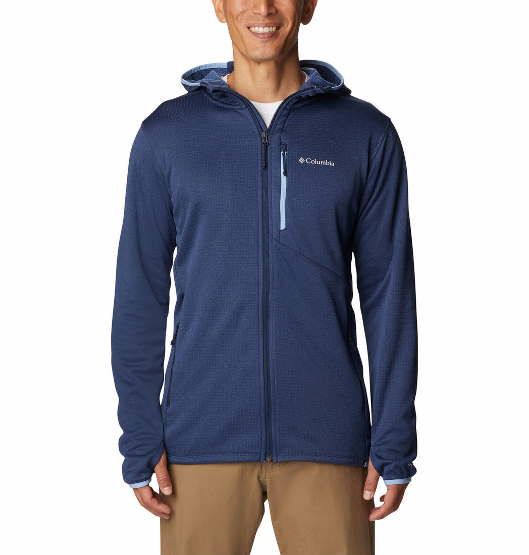 Columbia Men Blue Park View Fleece Full Zip Hoodie