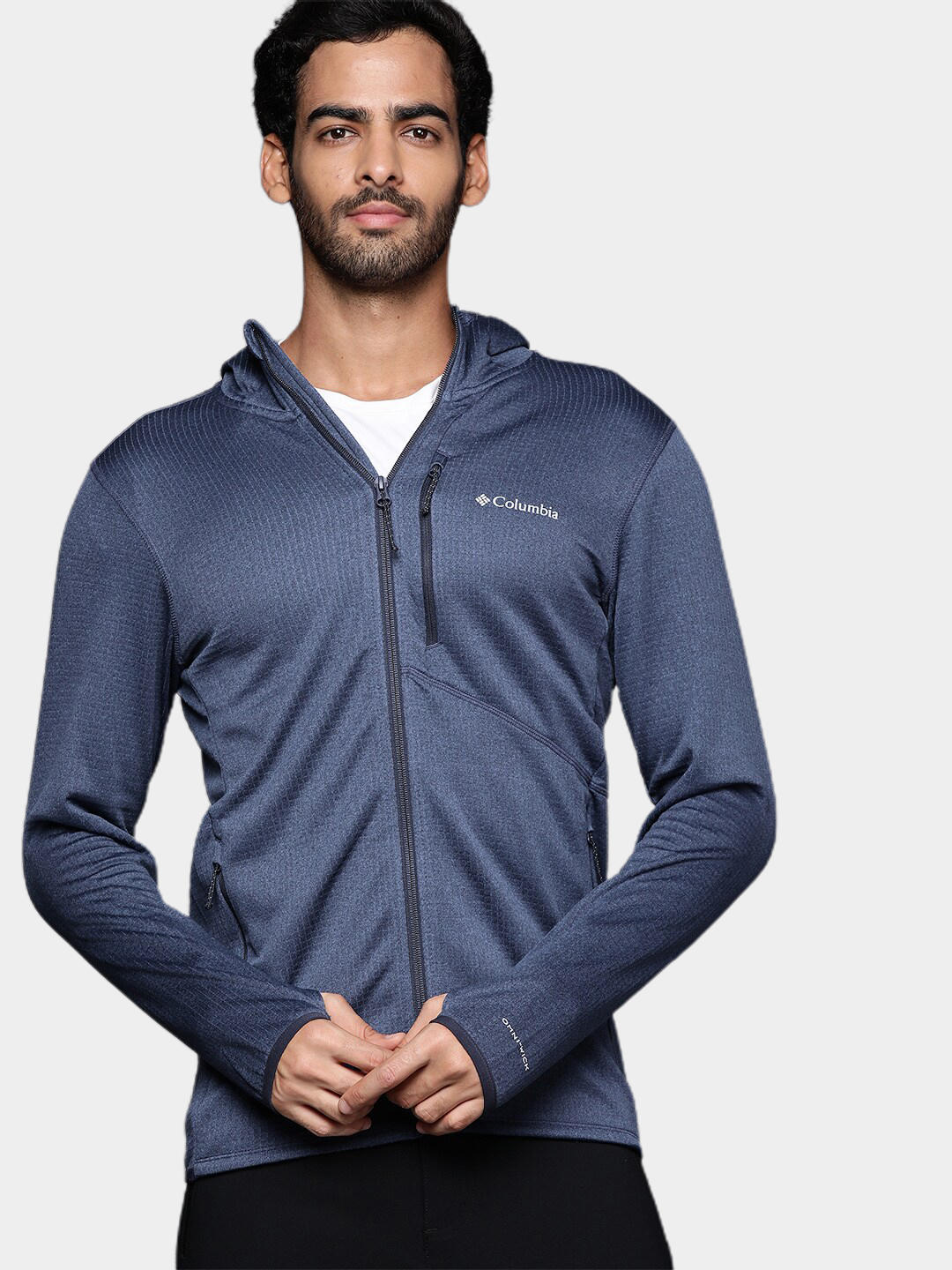 Columbia Men Blue Park View Fleece Full Zip Hoodie