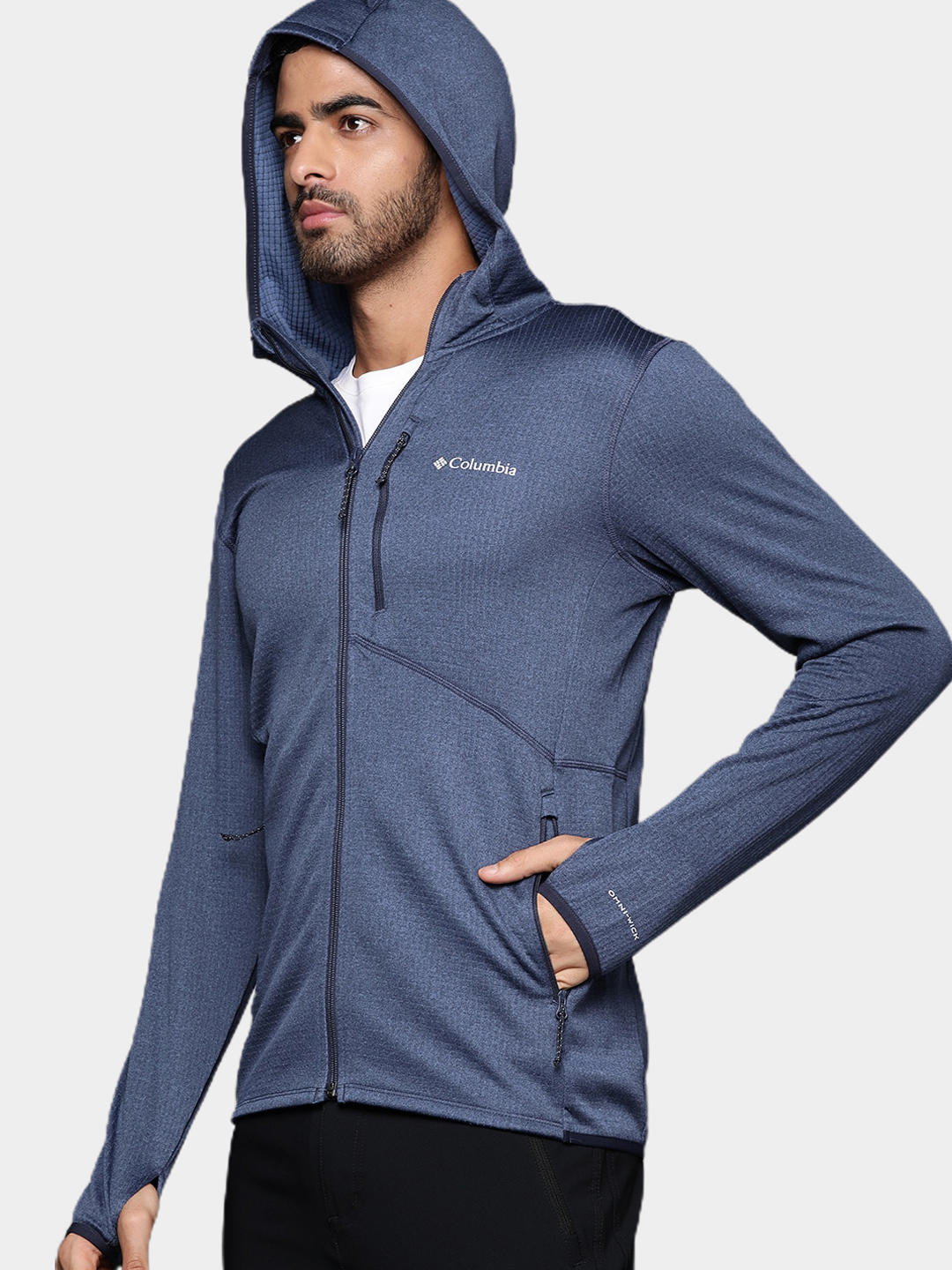 Columbia Men Blue Park View Fleece Full Zip Hoodie