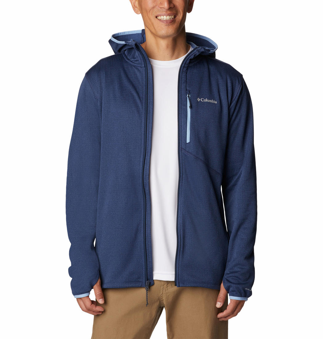 Columbia Men Blue Park View Fleece Full Zip Hoodie