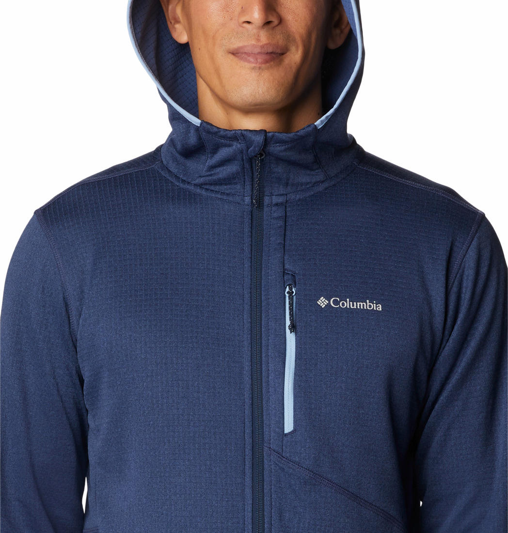 Columbia Men Blue Park View Fleece Full Zip Hoodie