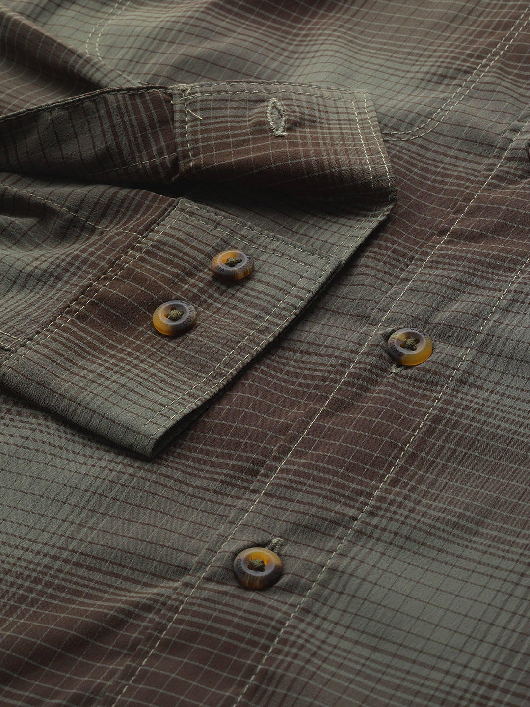 Columbia Men Green Newton Ridge II Plaid Long Sleeve Shirts