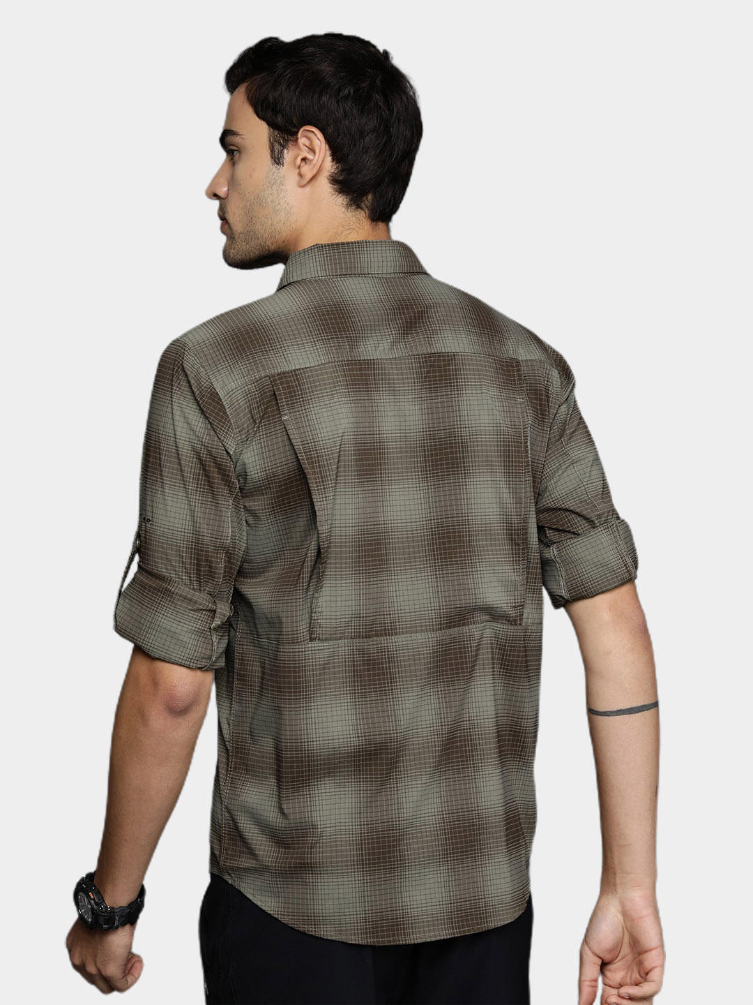 Columbia Men Green Newton Ridge II Plaid Long Sleeve Shirts