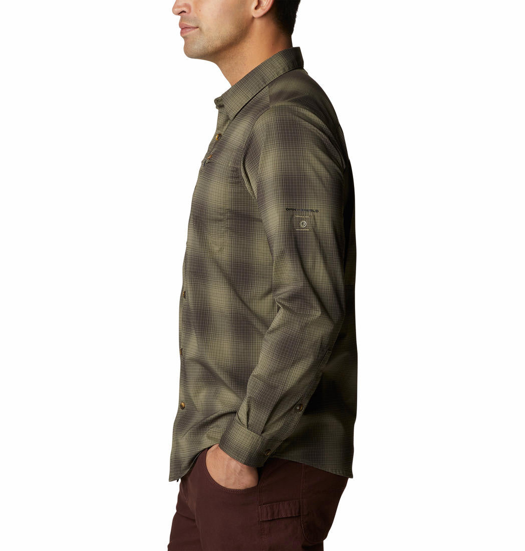 Columbia Men Green Newton Ridge II Plaid Long Sleeve Shirts