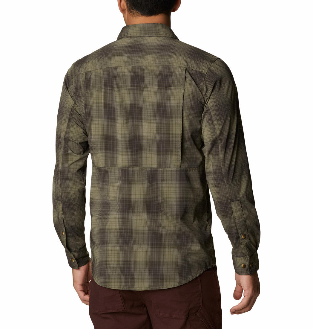 Columbia Men Green Newton Ridge II Plaid Long Sleeve Shirts