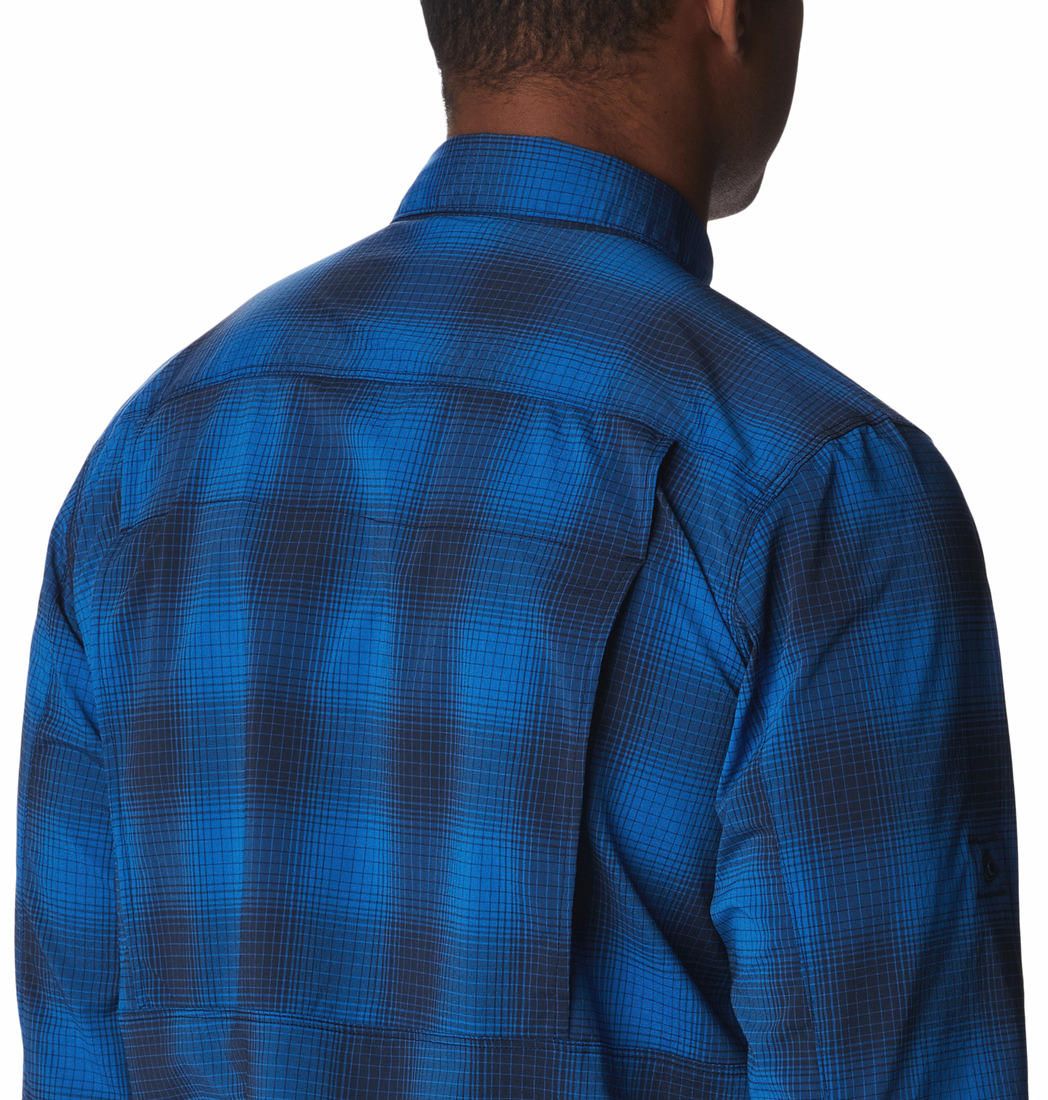 Columbia Men Blue Newton Ridge II Plaid Long Sleeve Shirts