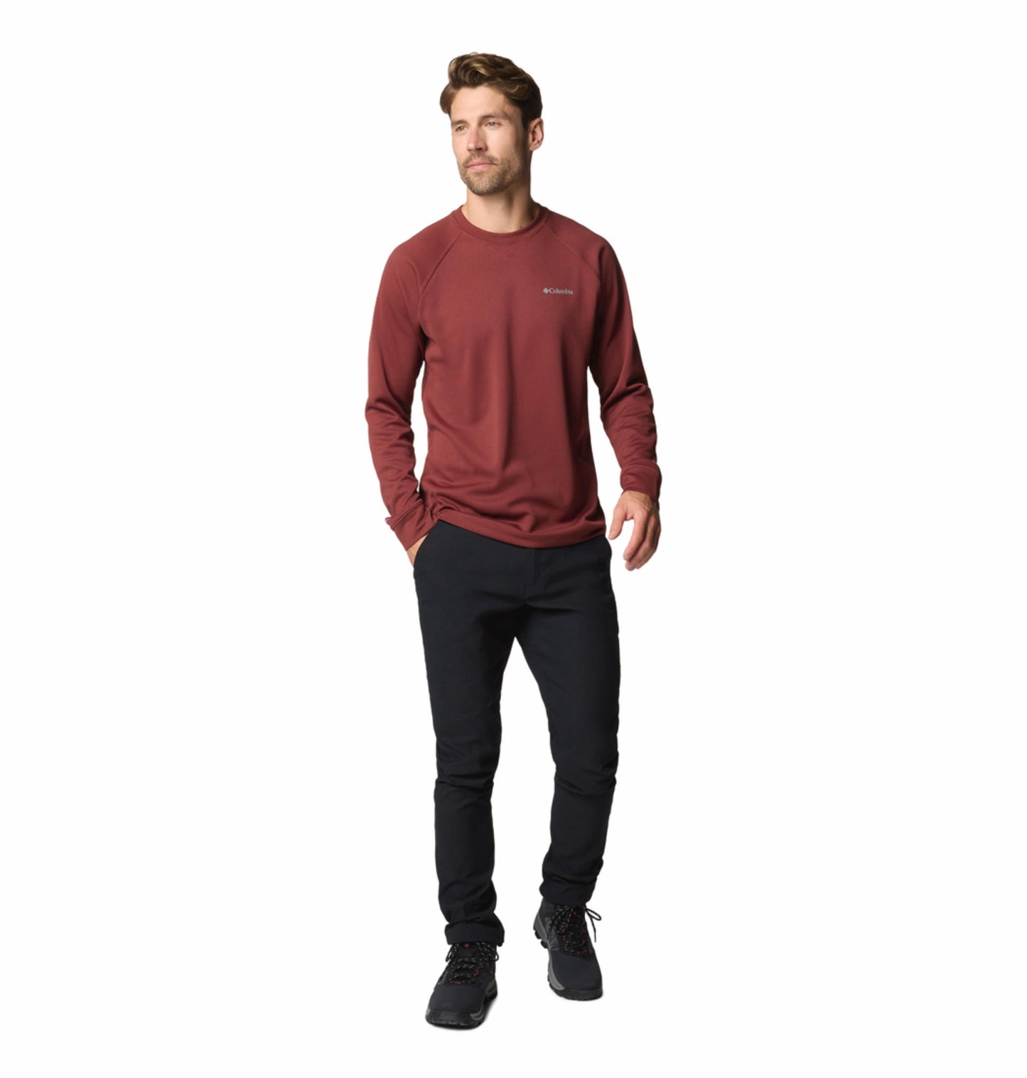 A Men Wearing Columbia Men Black Black Mesa Woven Pant II (Sun Protection)