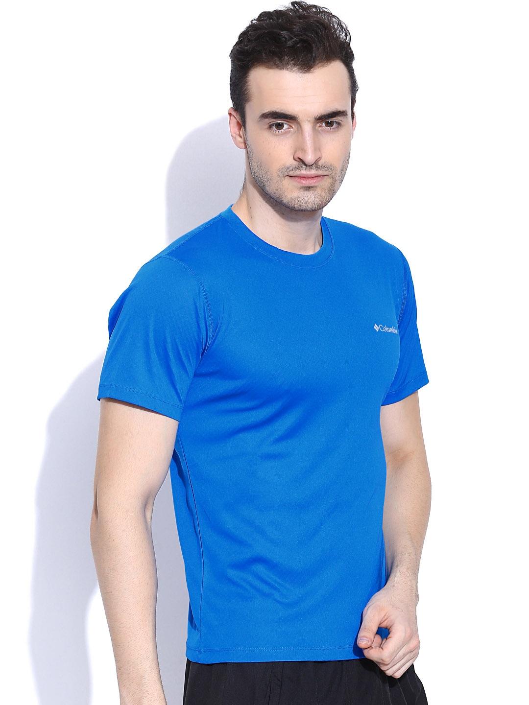 Columbia Men’s Blue Zero Rules Short Sleeve Shirt with Sun Protection