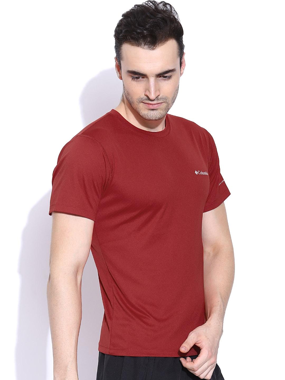 Columbia Men’s Red Zero Rules Short Sleeve Shirt with Sun Protection
