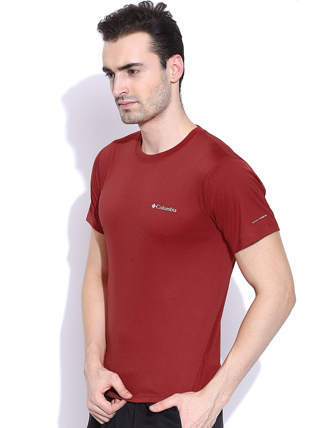 Columbia Men Red Zero Rules Short Sleeve Shirt (Sun Protection)