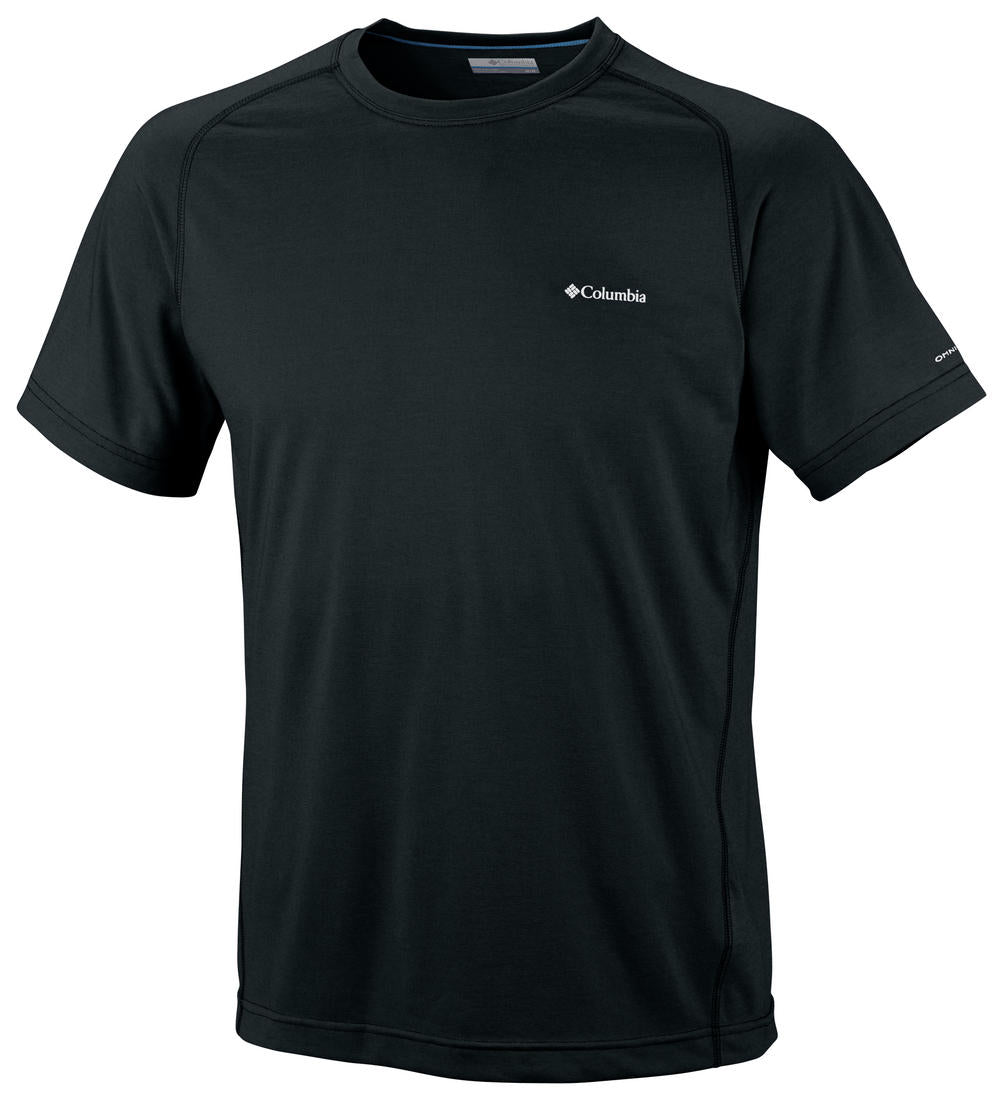 Columbia Men Black Mountain Tech III Short Sleeve Crew (Sun Protection)