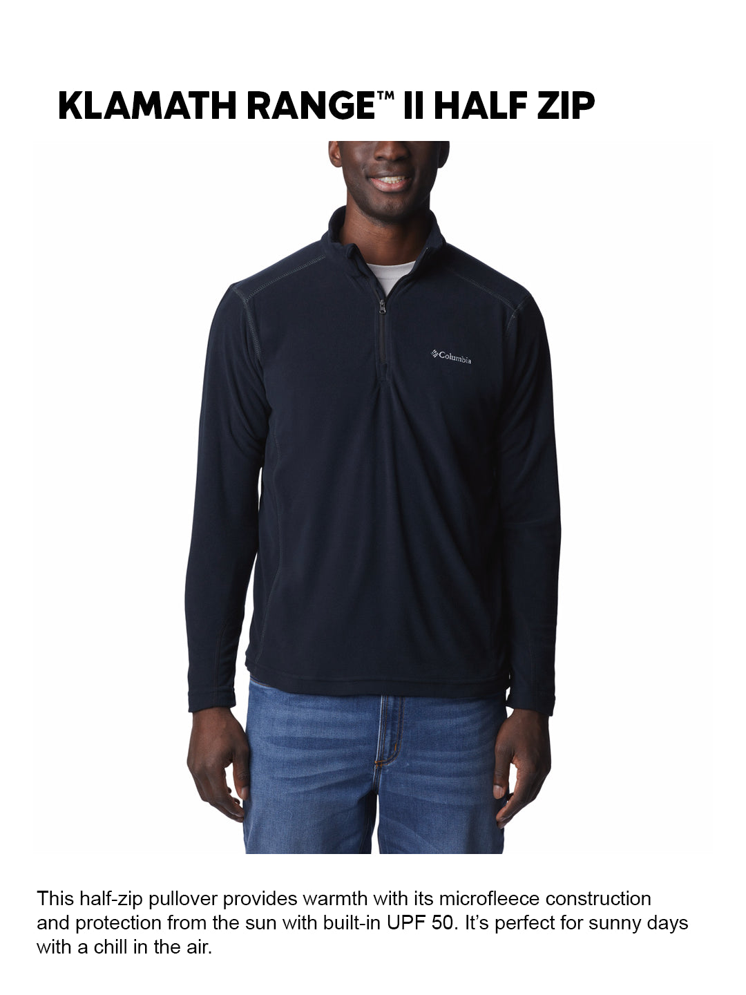 Columbia Men Black Klamath Range II Pullover