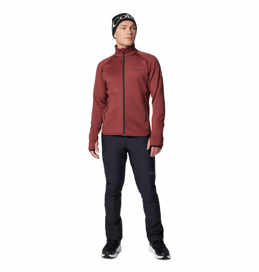 Columbia Mens Red Crystal Leaf Omni-Heat Helix Full Zip Jacket