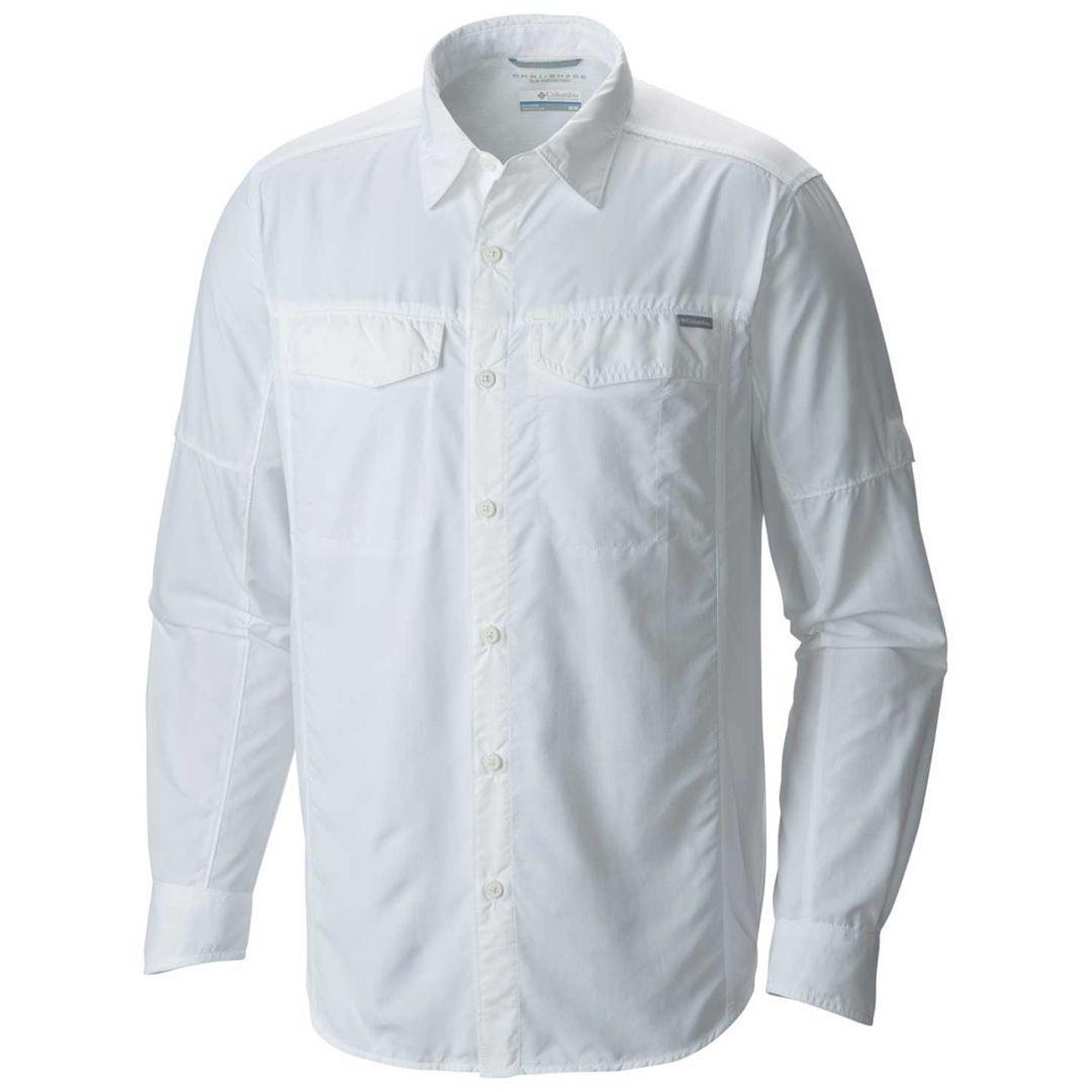 Columbia Men White Silver Ridge Long Sleeve Shirt (Sun Protection)