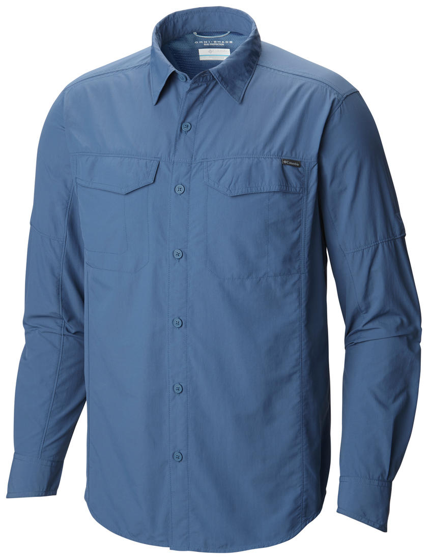 Columbia Men Blue Silver Ridge Long Sleeve Shirt (Sun Protection)