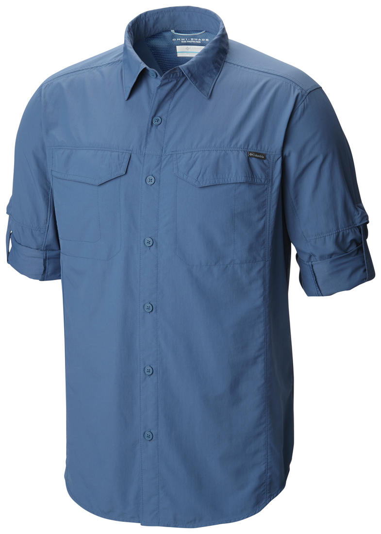 Columbia Men Blue Silver Ridge Long Sleeve Shirt (Sun Protection)