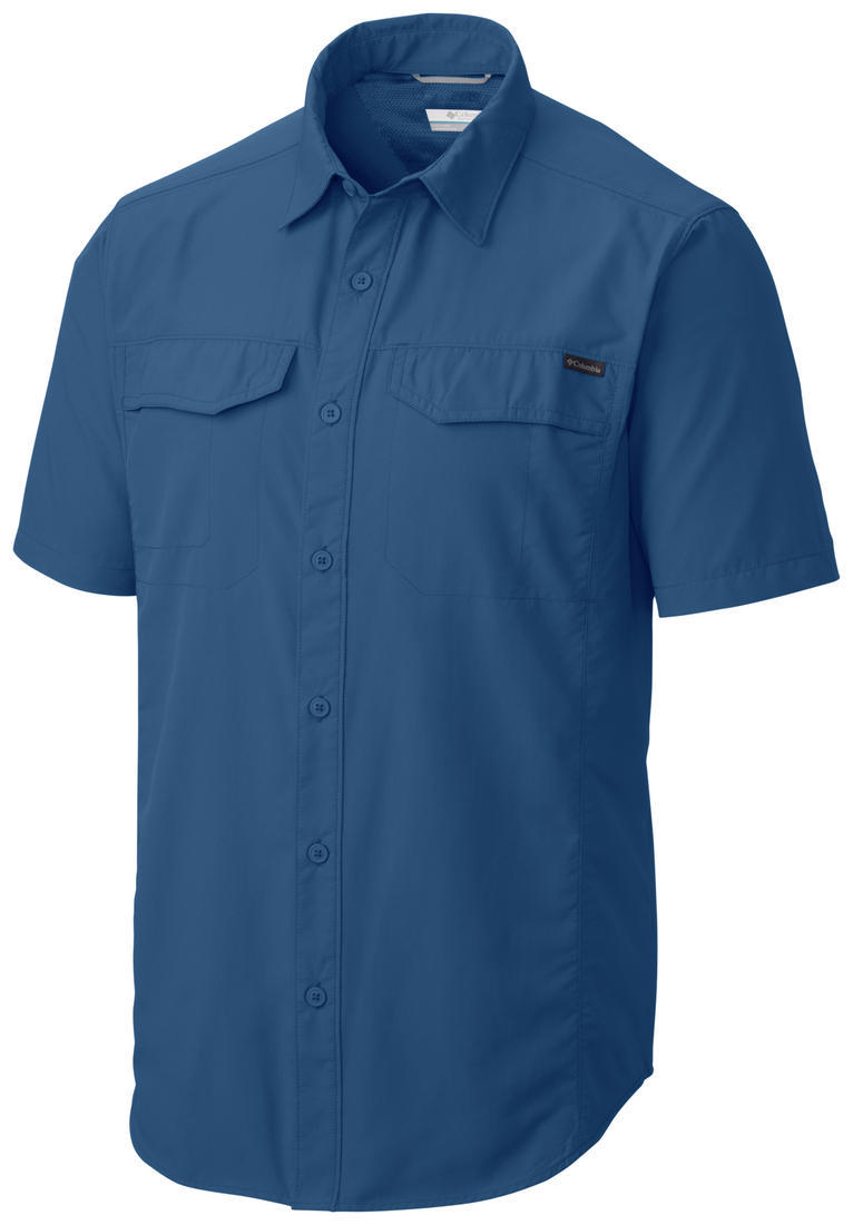 Columbia Men Blue Silver Ridge Short Sleeve Shirt (Sun Protection)