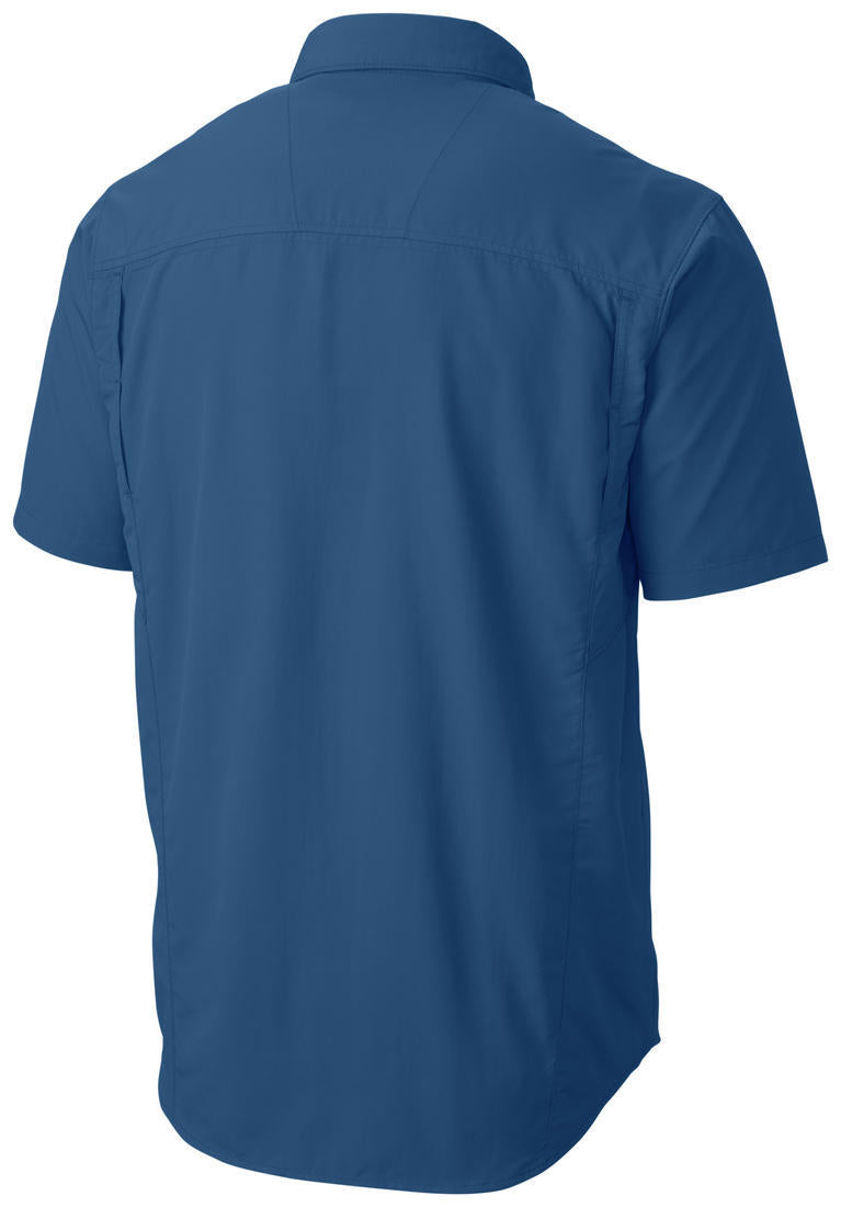 Columbia Men Blue Silver Ridge Short Sleeve Shirt (Sun Protection)