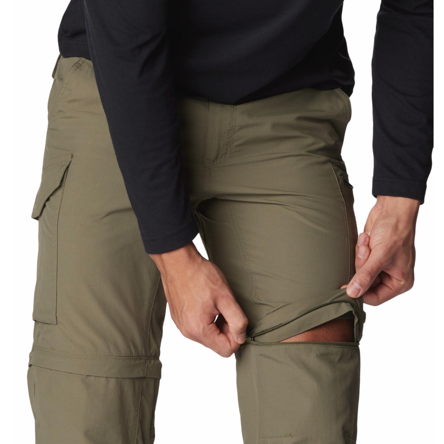 Columbia Men Green Omni-Shade Silver Ridge Convertible Pant (Sun Protection)