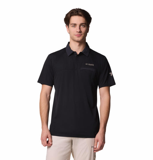 Columbia Mens Black Omni-Wick Cirque River Pro Polo Tshirt