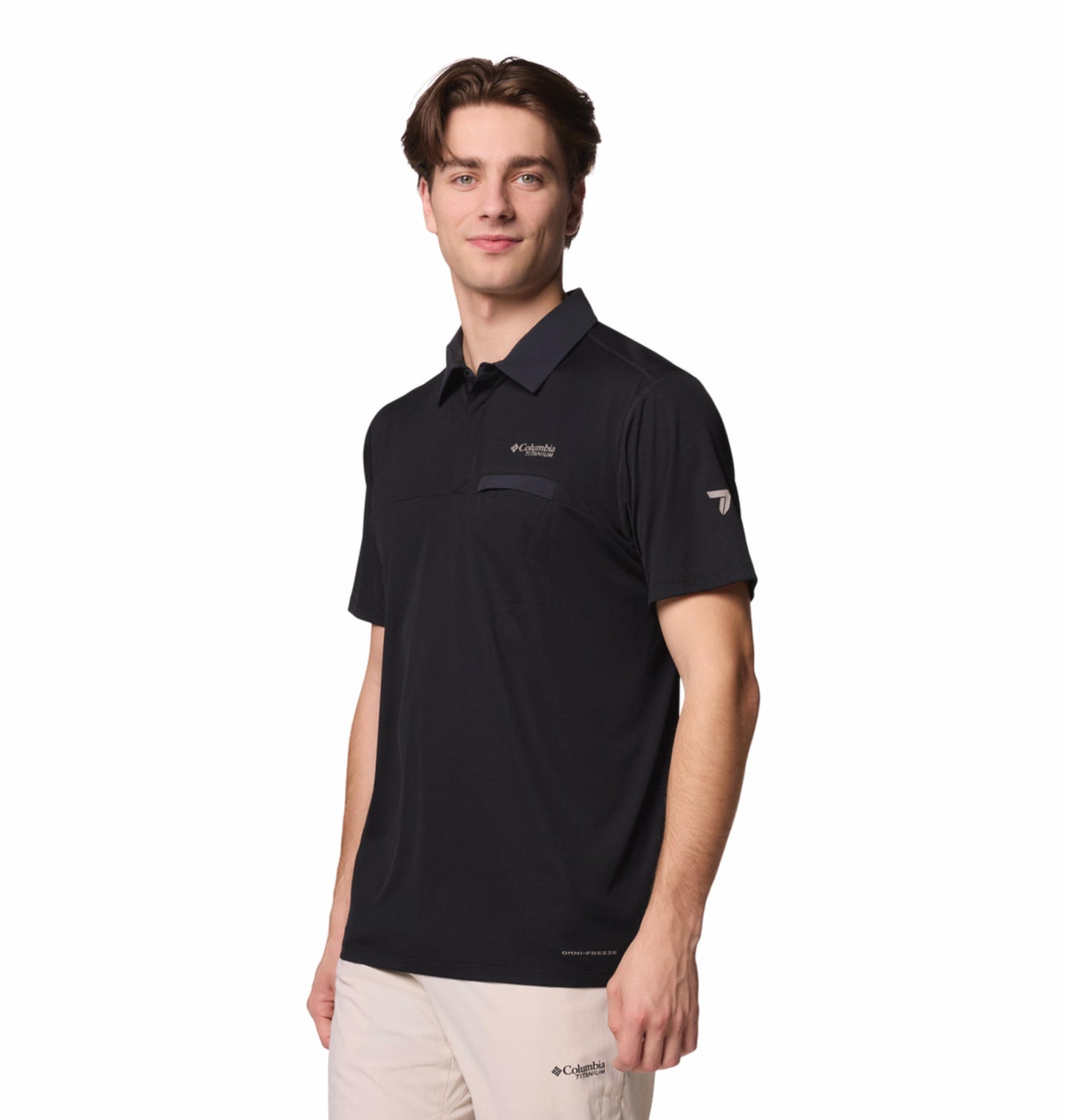 Columbia Mens Black Omni-Wick Cirque River Pro Polo Tshirt