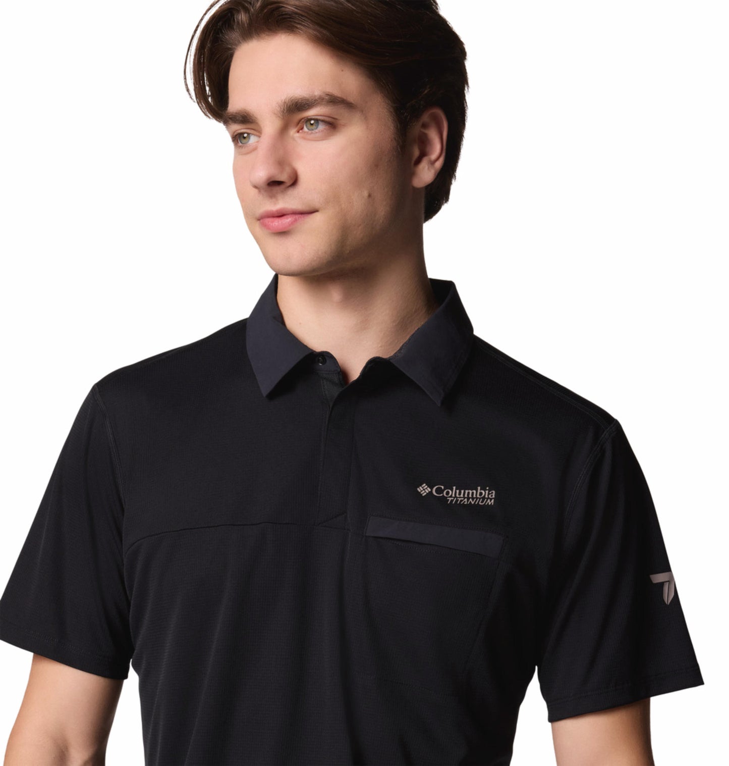 Columbia Mens Black Omni-Wick Cirque River Pro Polo Tshirt