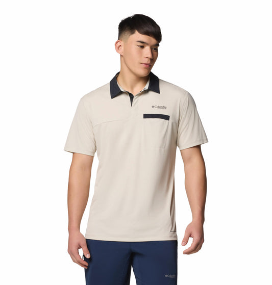Columbia Mens Beige Omni-Wick Cirque River Pro Polo Tshirt