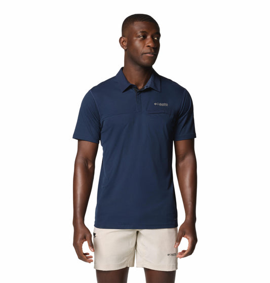 Columbia Mens Navy Blue Omni-Wick Cirque River Pro Polo Tshirt