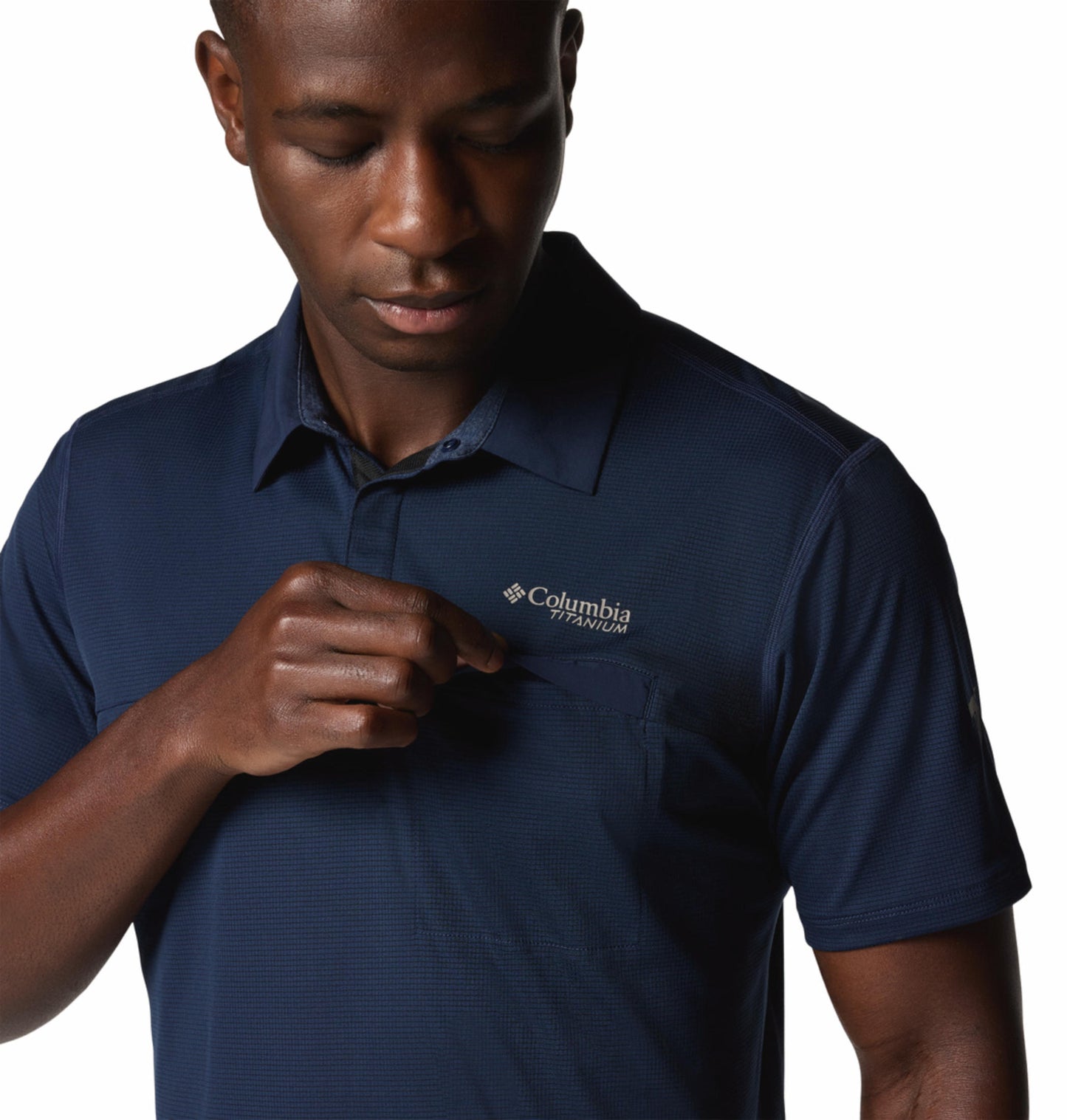 Columbia Mens Navy Blue Omni-Wick Cirque River Pro Polo Tshirt