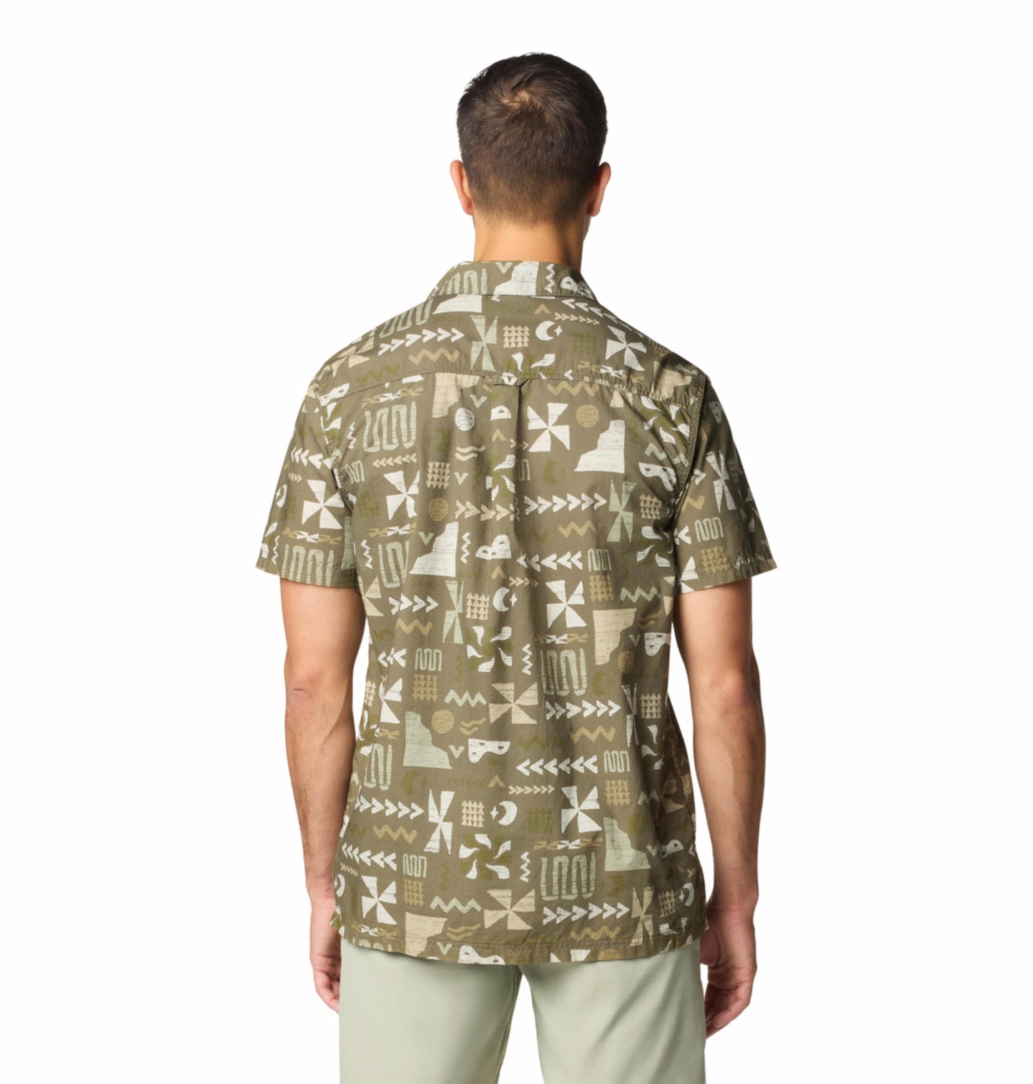 Columbia Mens Olive Pine Canyon Short Sleeve Shirt