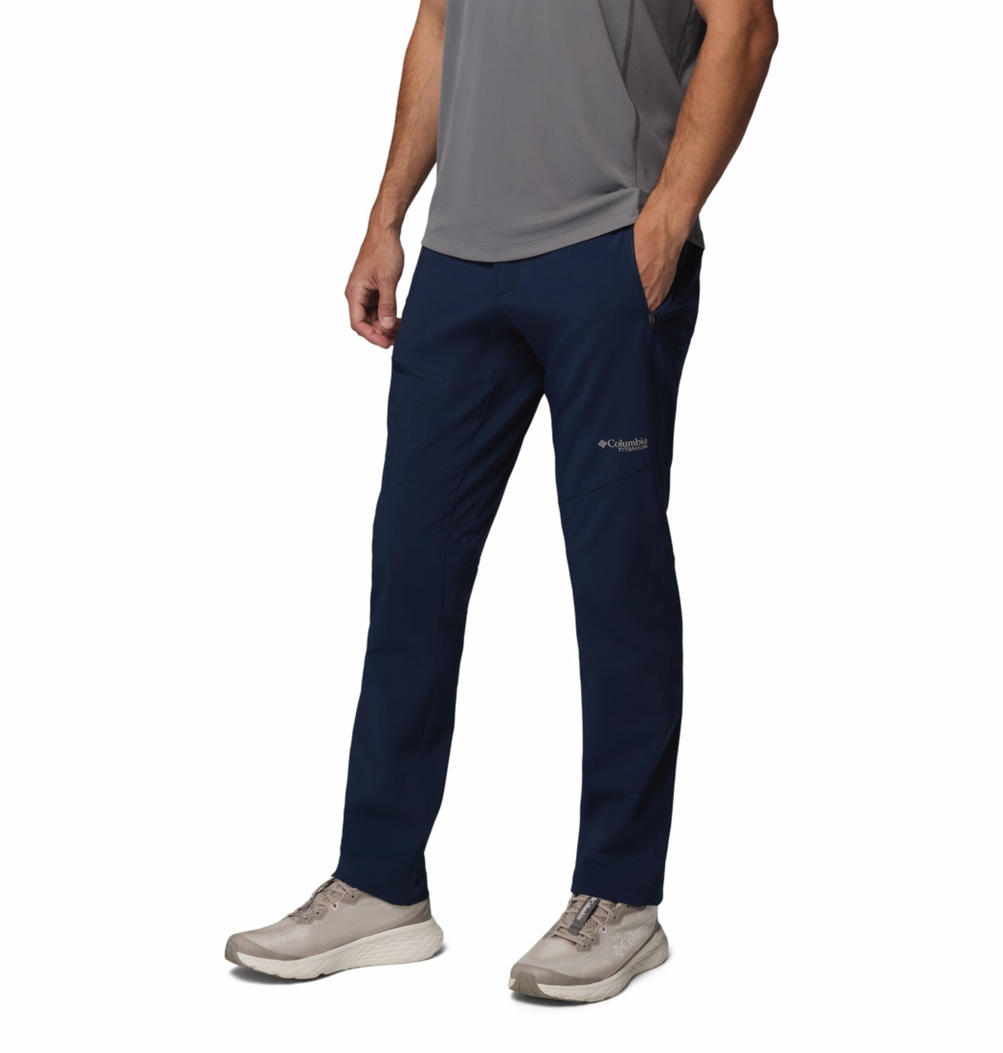 Columbia Men's Navy Blue Omni-Shade Titan Pass II Pant for Sun Protection