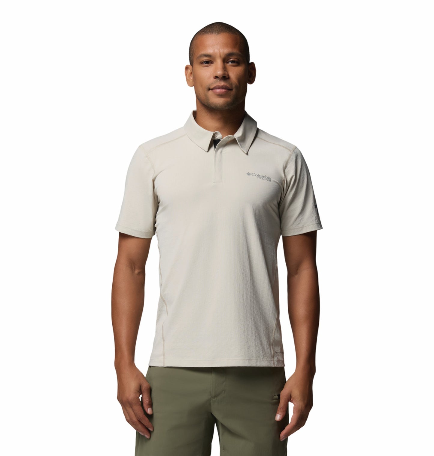 Columbia Men Beige Omni-Freeze Diamond Peak Pro Polo Tshirt