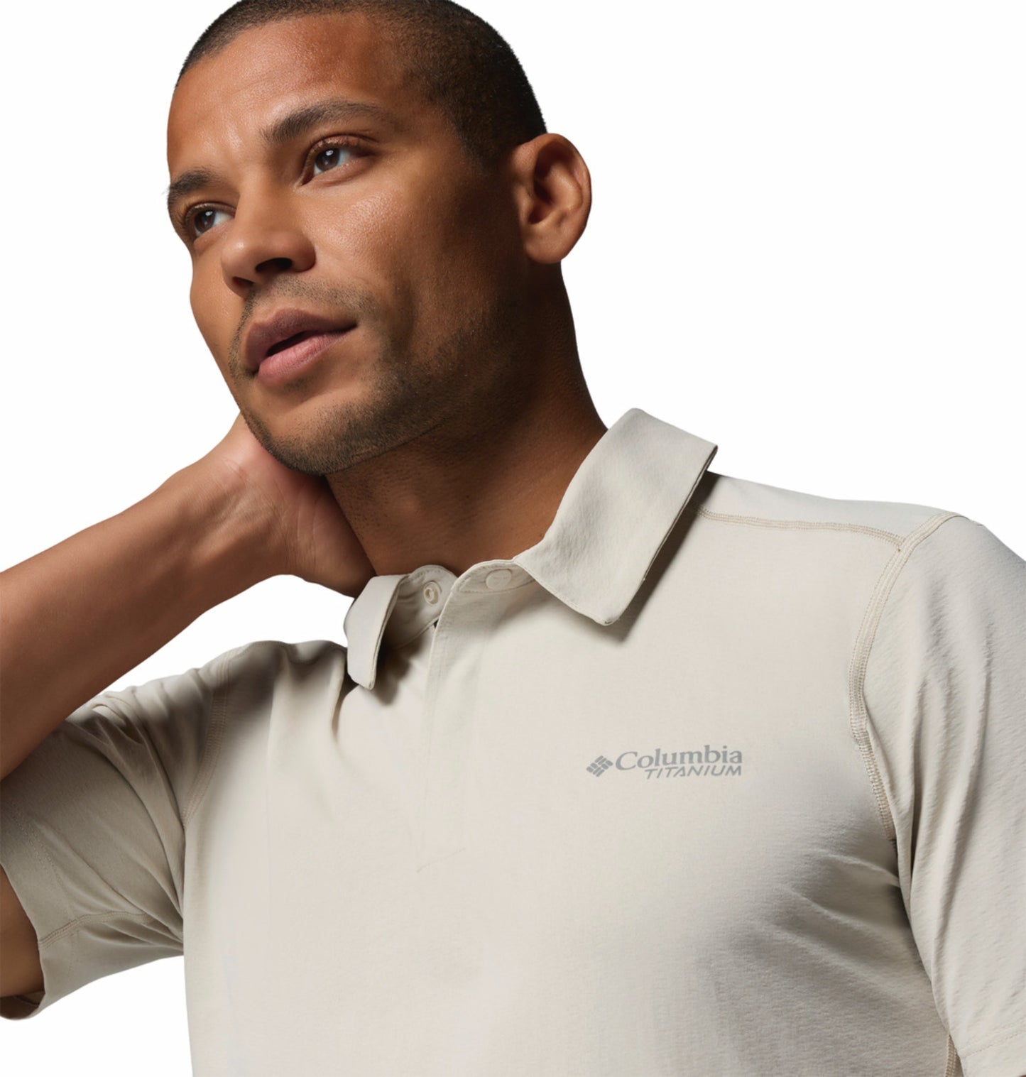 Columbia Men Beige Omni-Freeze Diamond Peak Pro Polo Tshirt
