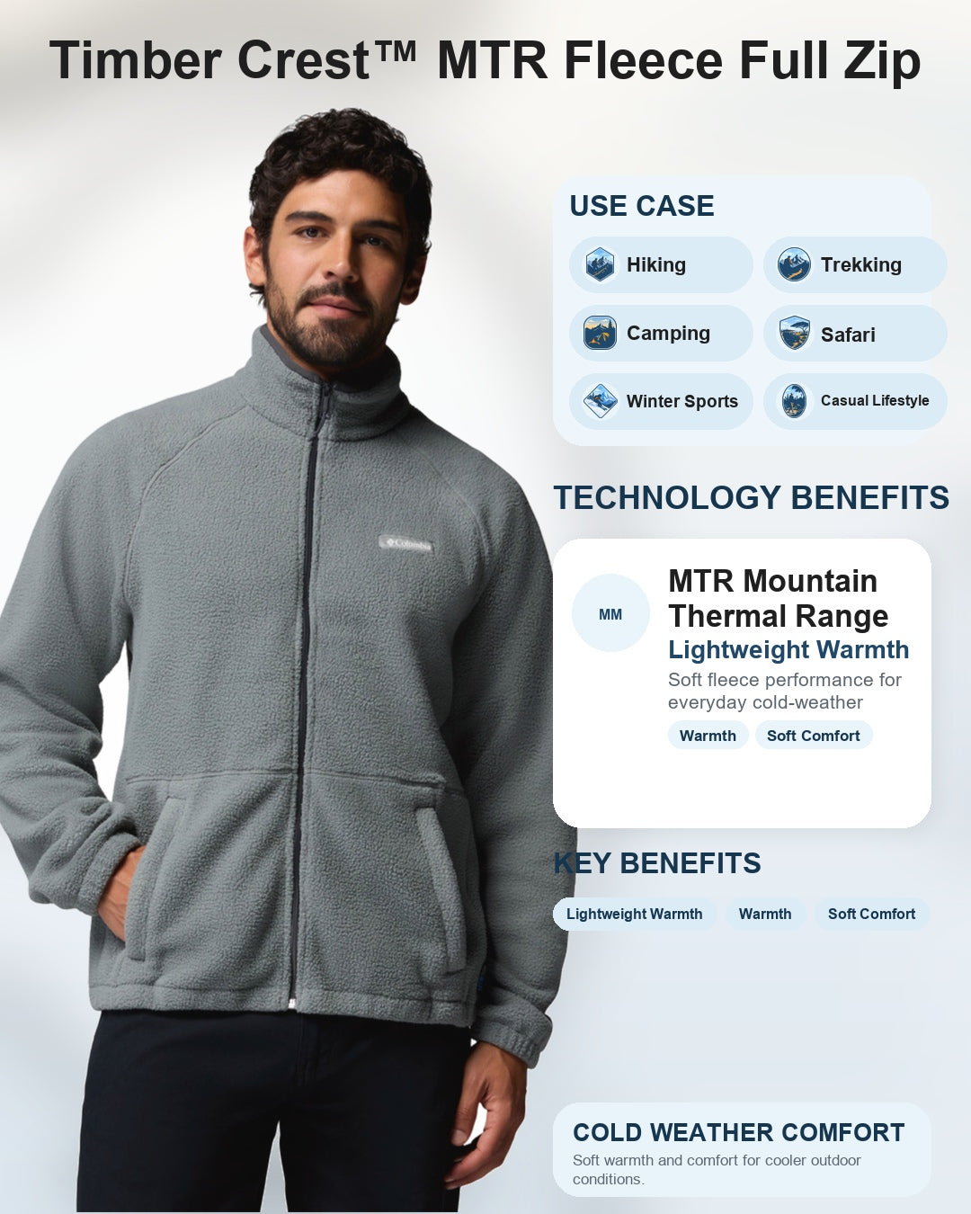 men green mtr timber crest fleece jacket