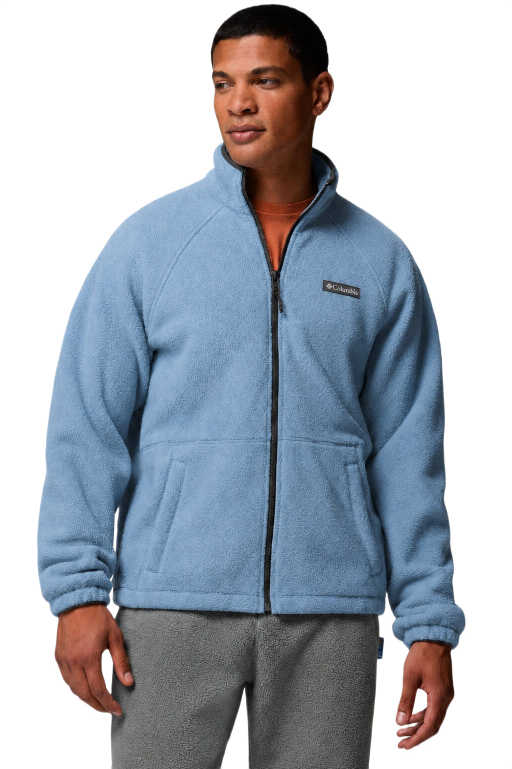 men blue mtr timber crest fleece jacket