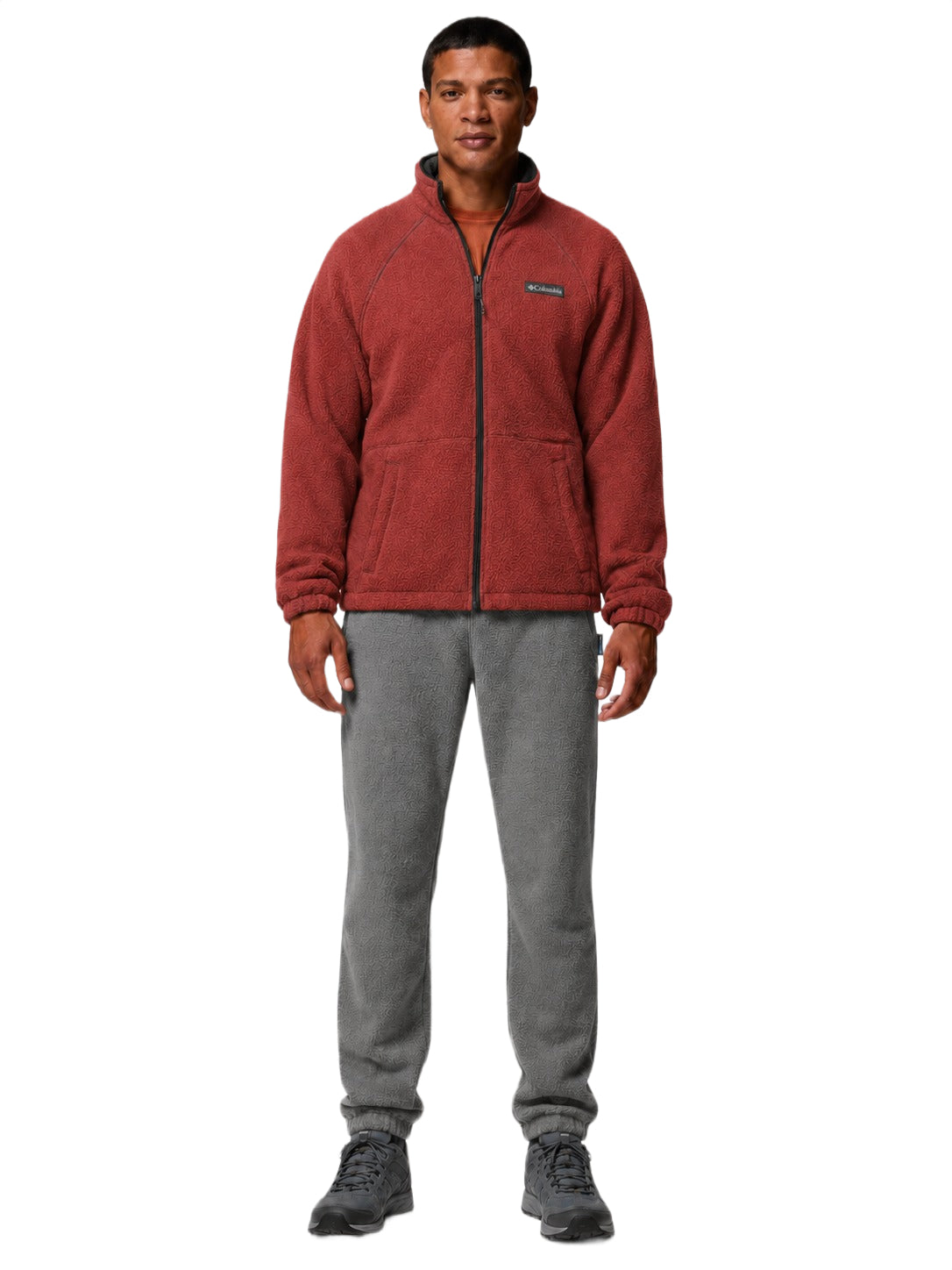 men red mtr timber crest fleece jacket