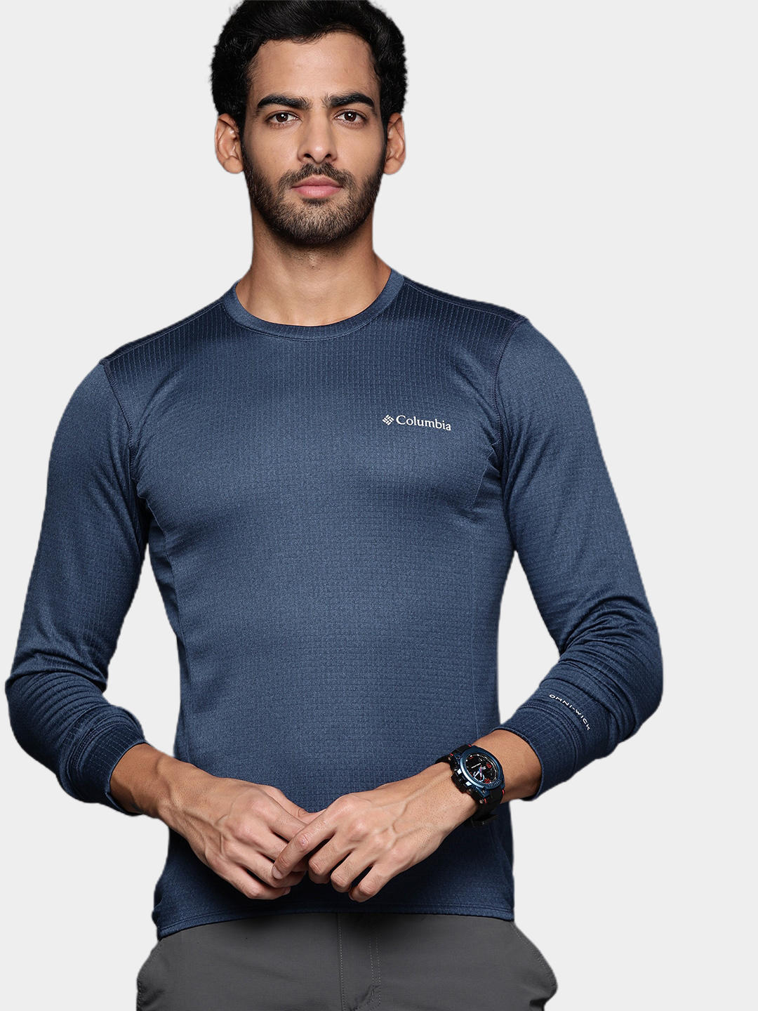 Columbia Men Blue Park View Crew Fleece Jacket