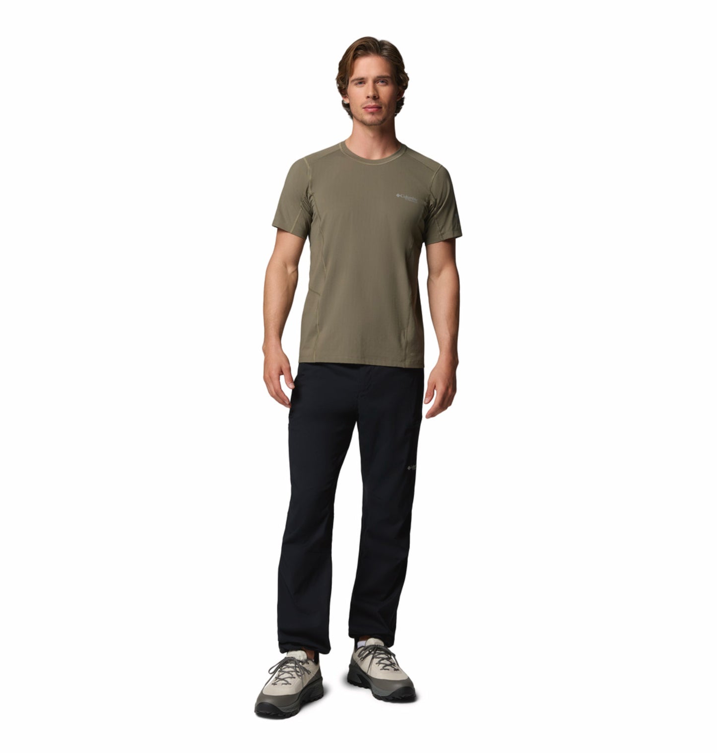 Columbia Men Olive Green Omni-Freeze Diamond Peak Pro Tshirt
