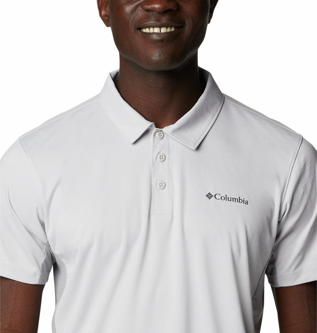 Columbia Men Grey Zero Ice Cirro-Cool Polo T-Shirt