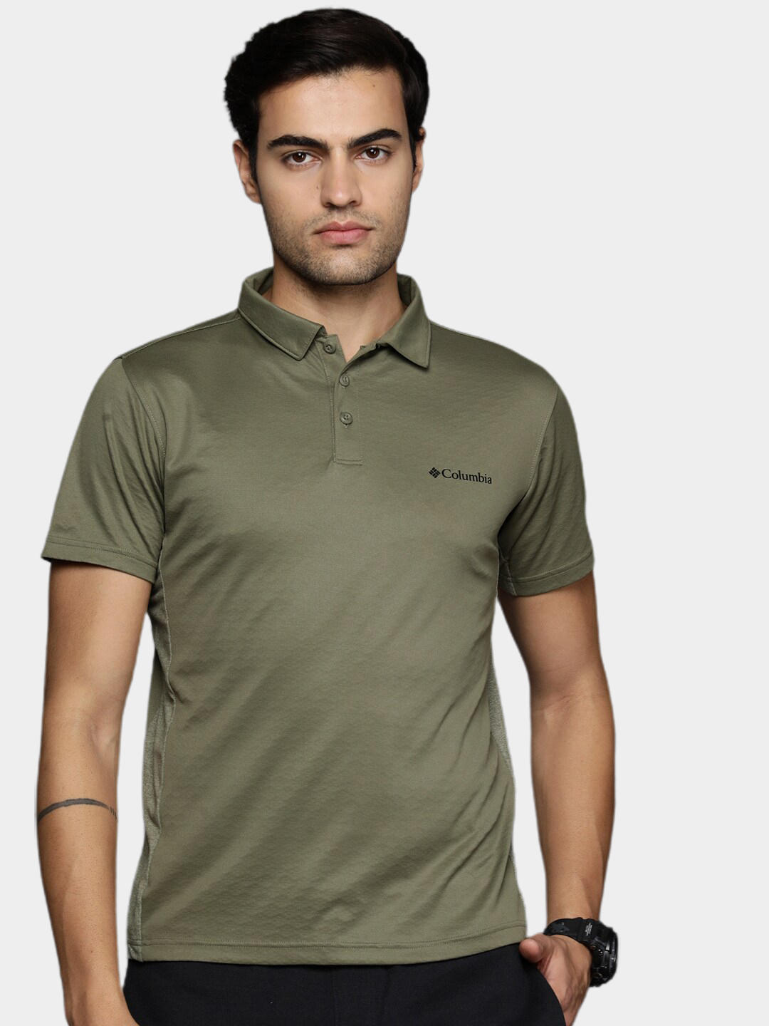 Columbia Men Green Zero Ice Cirro-Cool Polo T-Shirt