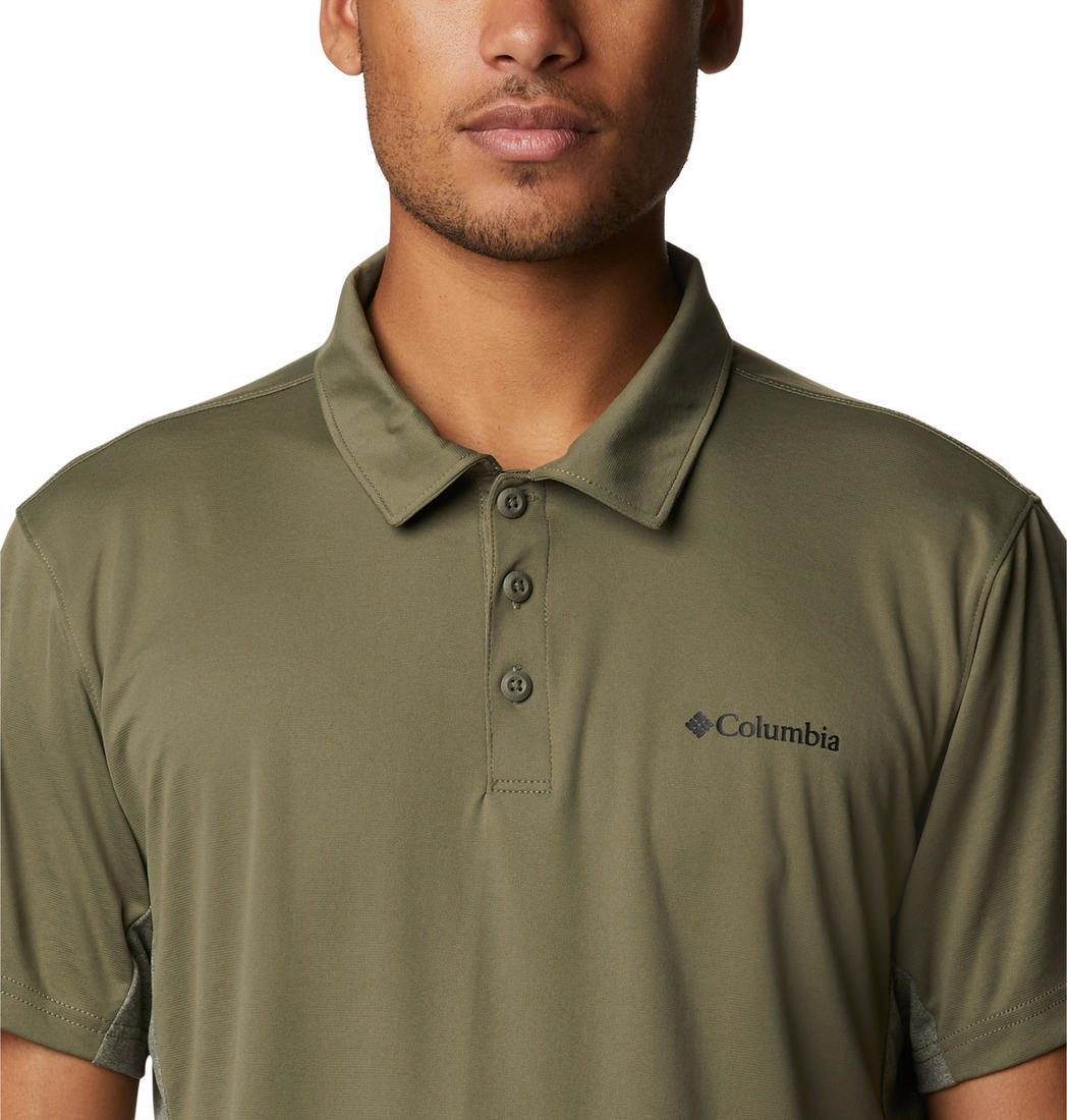 Columbia Men Green Zero Ice Cirro-Cool Polo T-Shirt
