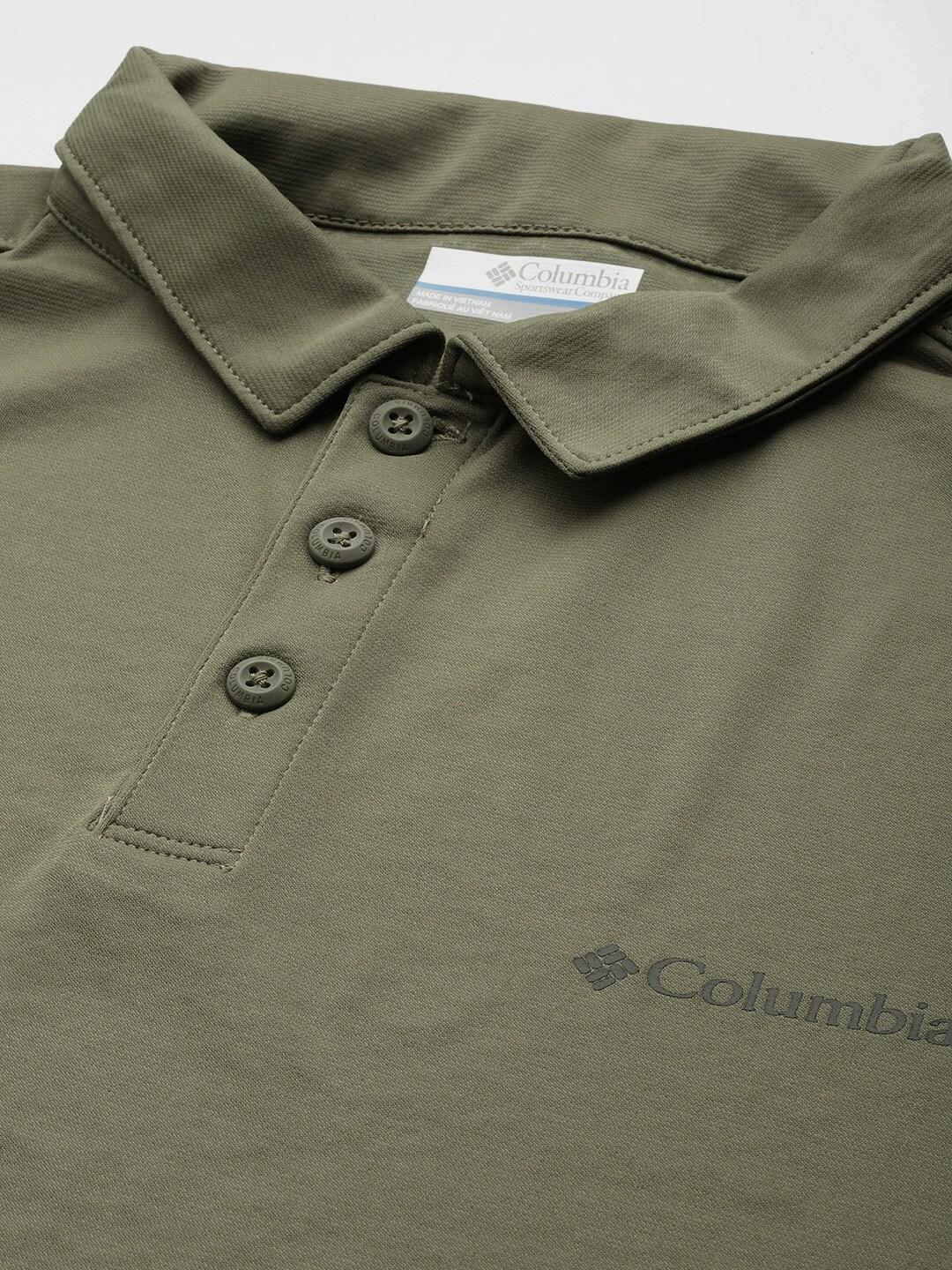 Columbia Men Green Zero Ice Cirro-Cool Polo T-Shirt