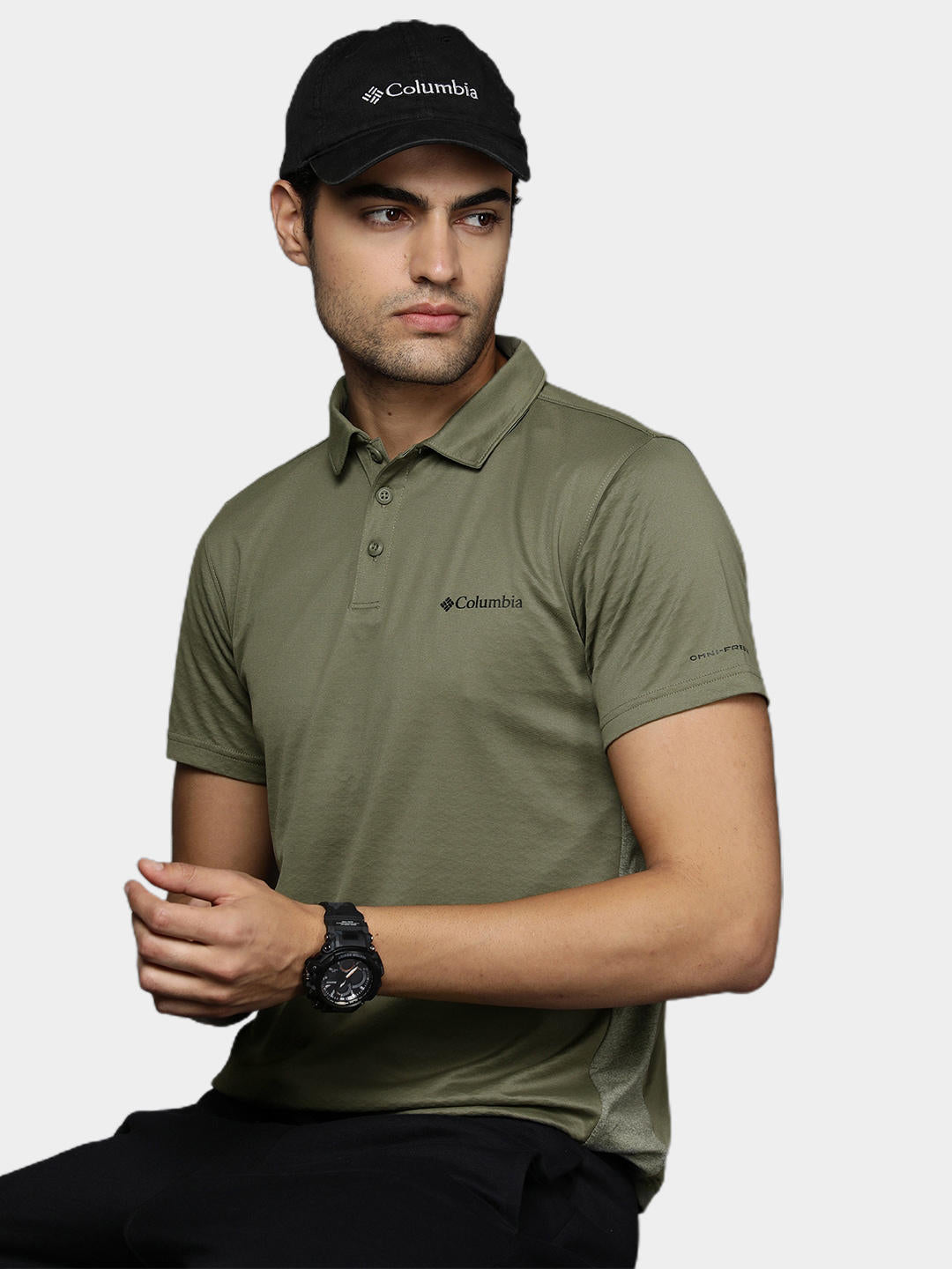 Columbia Men Green Zero Ice Cirro-Cool Polo T-Shirt