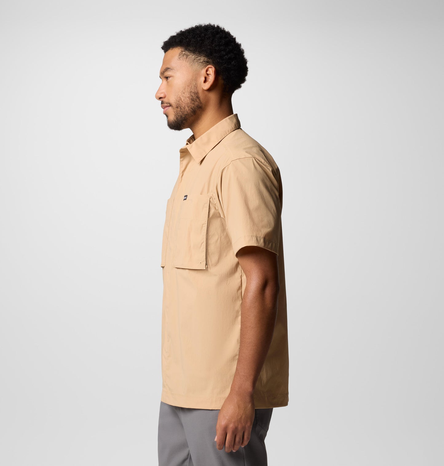 Columbia Mens Peach Omni-Freeze Black Mesa Utility Short Sleeve Shirt