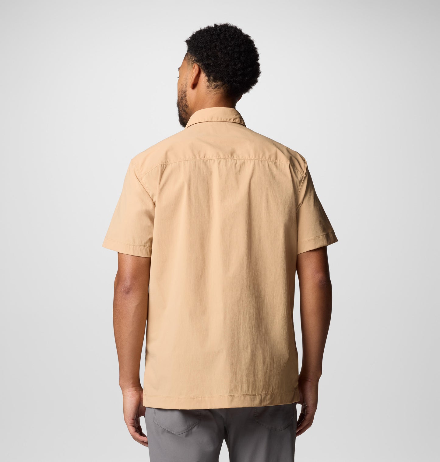 Columbia Mens Peach Omni-Freeze Black Mesa Utility Short Sleeve Shirt