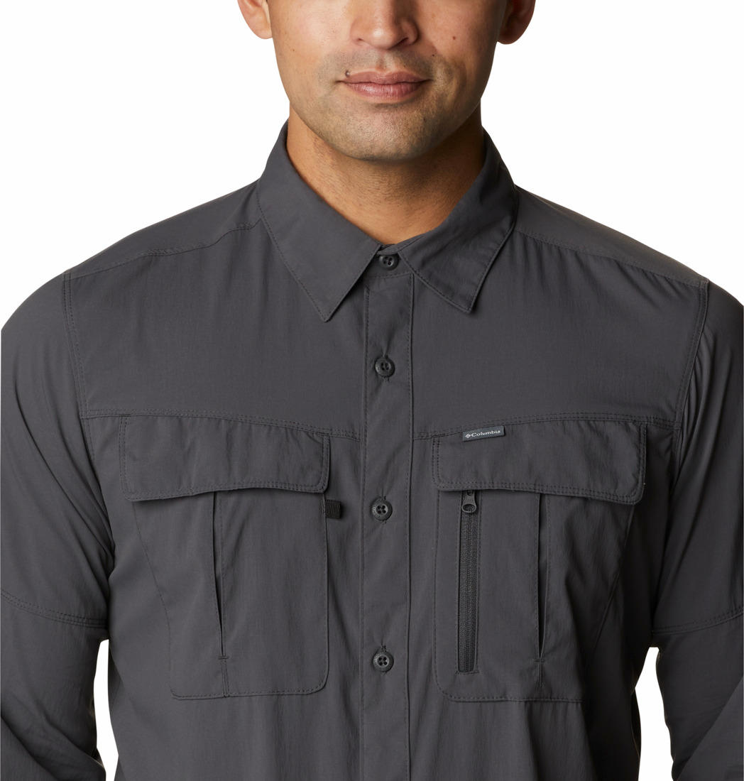 Columbia Men Grey Newton Ridge II Long Sleeve Shirts