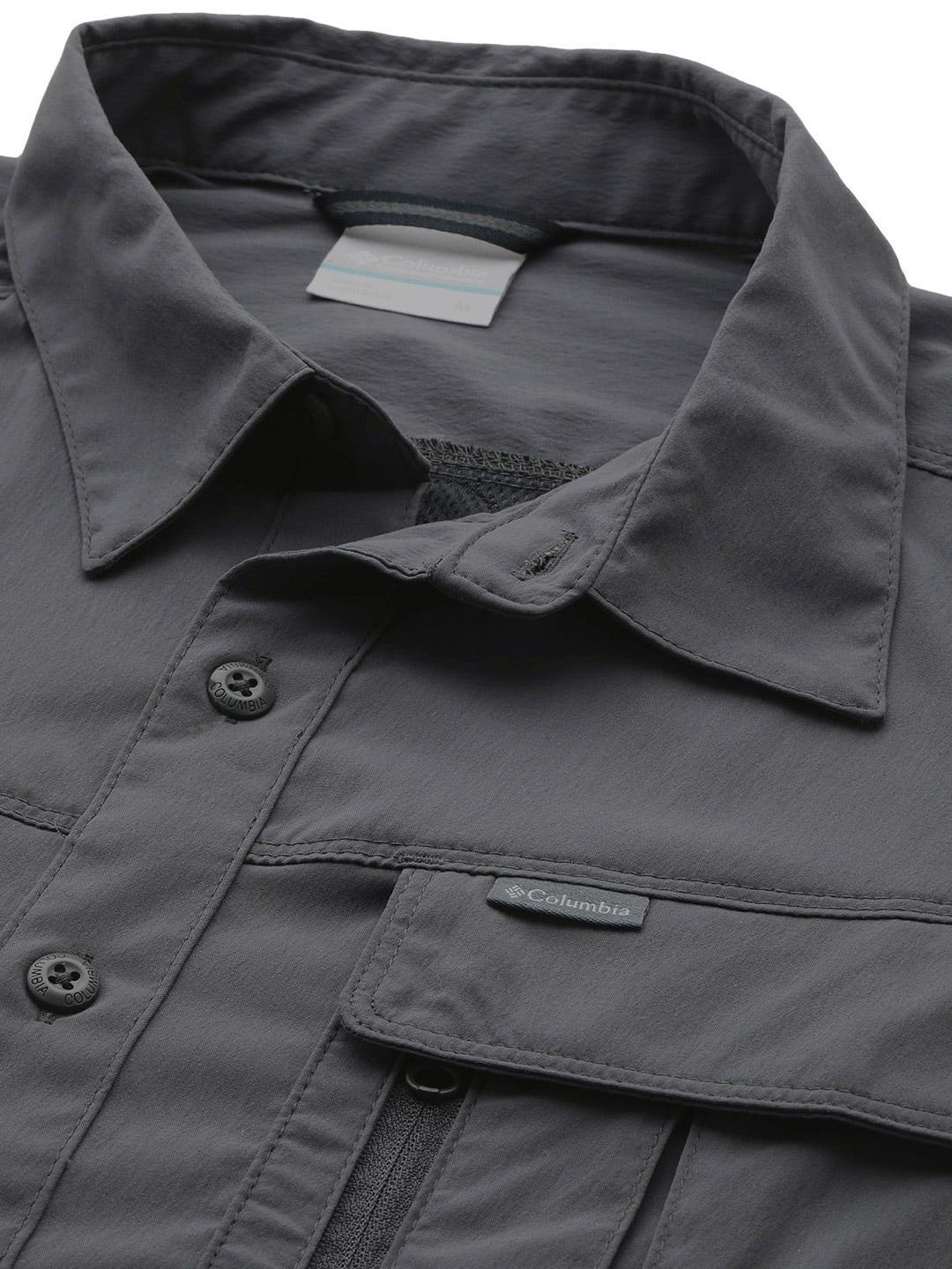 Columbia Men Grey Newton Ridge II Long Sleeve Shirts